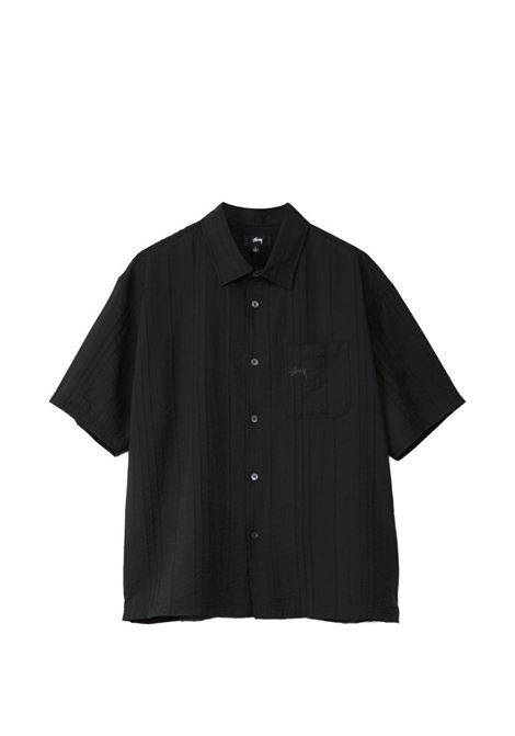camicia pleated textured unisex nera STÜSSY | 11103830001