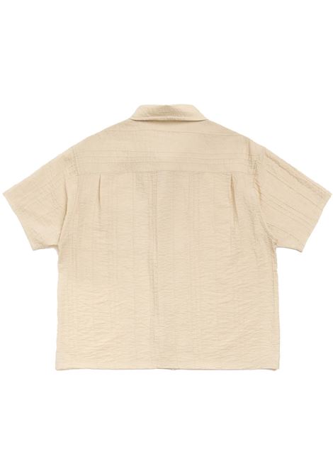 pleated textured shirt unisex tan STÜSSY | 11103831005