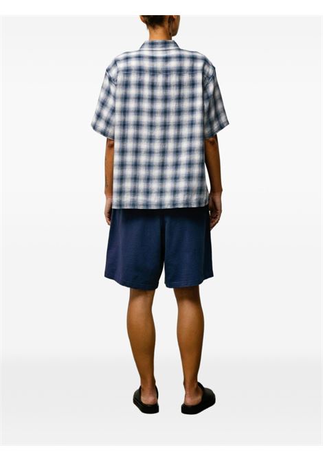 liamm ss plaid shirt unisex blue STÜSSY | 11103850801