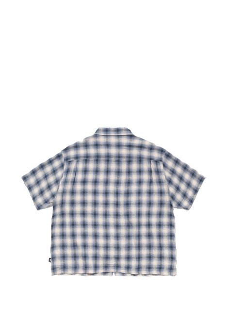 liamm ss plaid shirt unisex blue STÜSSY | 11103850801