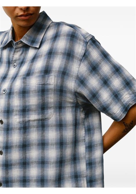 liamm ss plaid shirt unisex blue STÜSSY | 11103850801