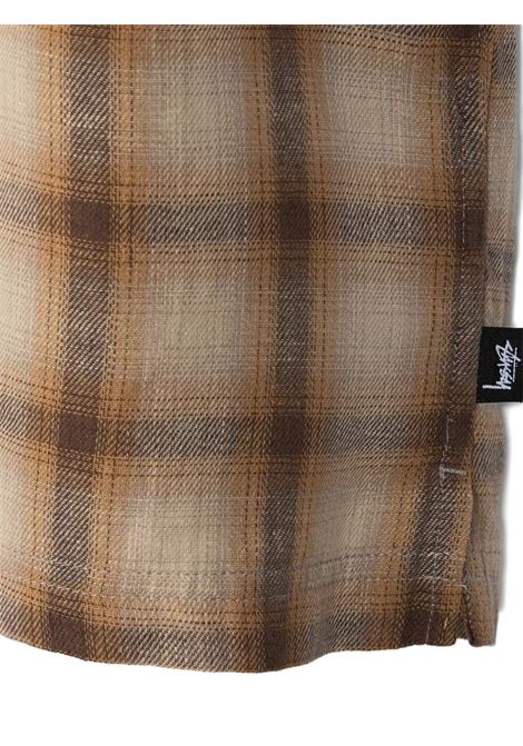 liamm ss plaid shirt unisex browm STÜSSY | 11103851001