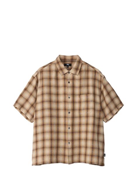 liamm ss plaid shirt unisex browm STÜSSY | 11103851001