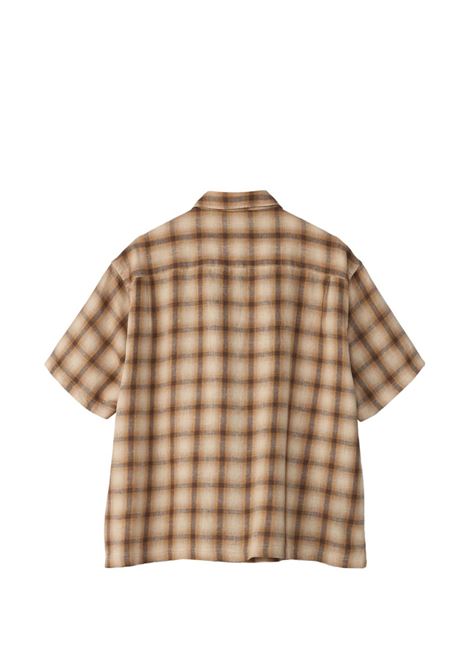 liamm ss plaid shirt unisex browm STÜSSY | 11103851001
