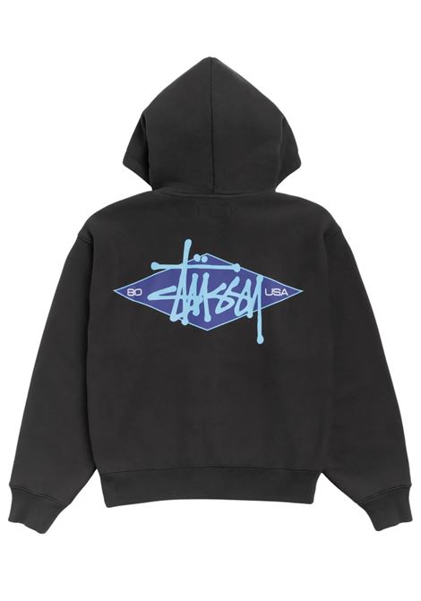 felpa basic diamond zip unisex nera STÜSSY | 1186030001