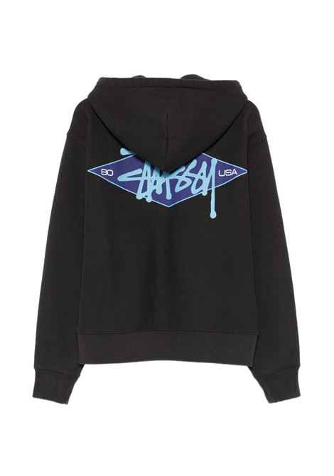 felpa basic diamond zip unisex nera STÜSSY | 1186030001
