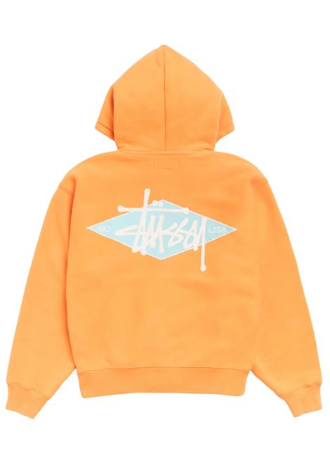 felpa basic diamond zip unisex arancione STÜSSY | 1186032095