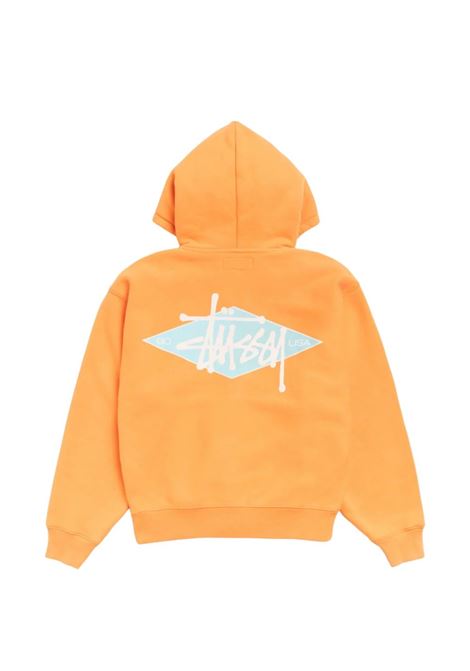 felpa basic diamond zip unisex arancione STÜSSY | 1186032095