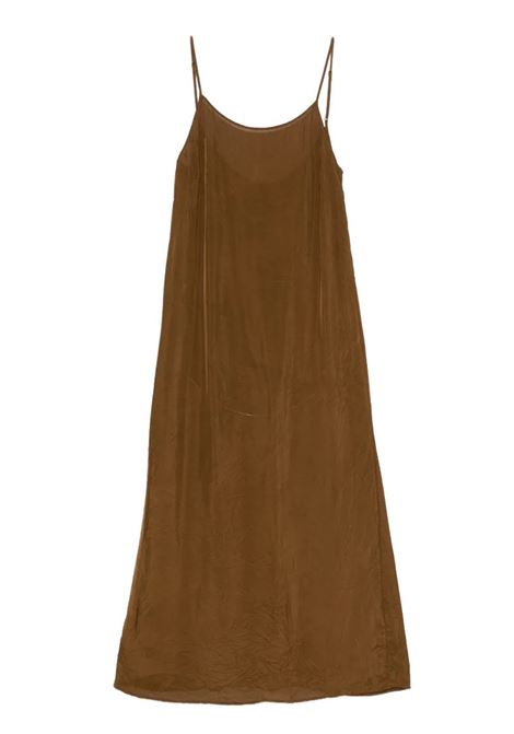 red maxi dress with sleeves Uma Wang Brown Pomegrante Acre Dress Brown UP5021