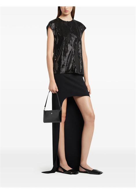 zipped naplack pouch woman black COURRÈGES | 126GPM035CR00439999