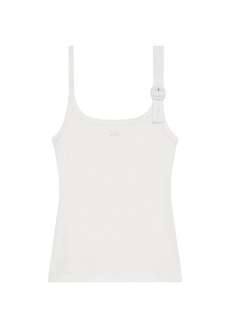 buckle 90's rib tank top woman white COURRÈGES | 126JDE153JS01940001