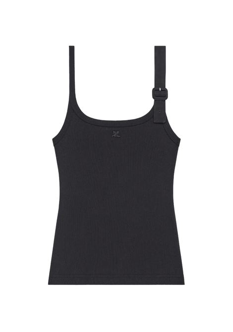 buckle 90's rib tank top woman black COURRÈGES | 126JDE153JS01949999