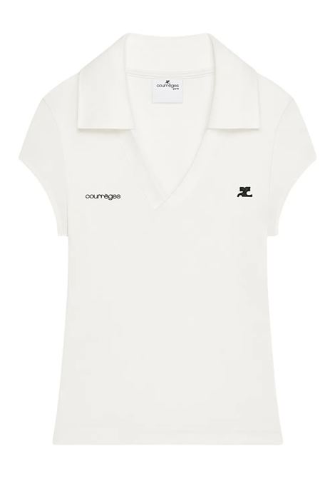 sports cropped polo woman white COURRÈGES | 126JPO057JS0195B166
