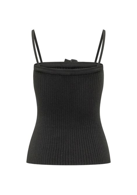 buckle rib knit top woman black COURRÈGES | 126MDE156FI00019999