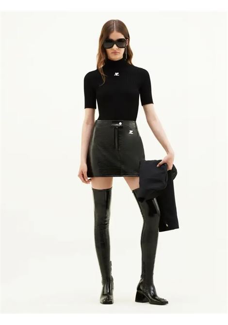 reedition ss rib knit sweater woman black COURRÈGES | PERMPU026FI00019999