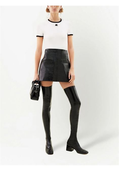 signature contrast t-shirt woman white COURRÈGES | VESJTS017JS00700092