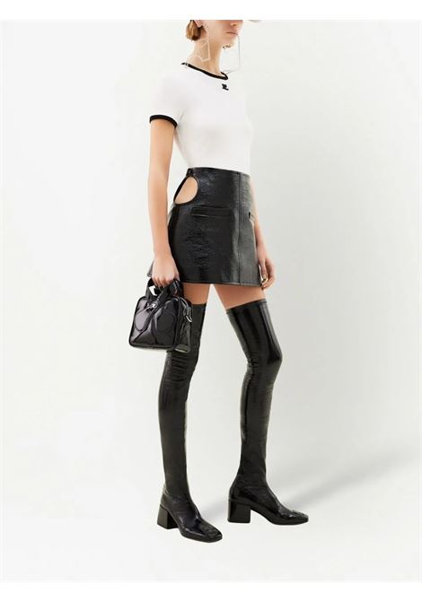 signature contrast t-shirt woman white COURRÈGES | VESJTS017JS00700092