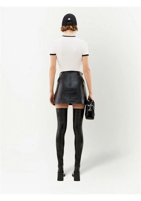 signature contrast t-shirt woman white COURRÈGES | VESJTS017JS00700092