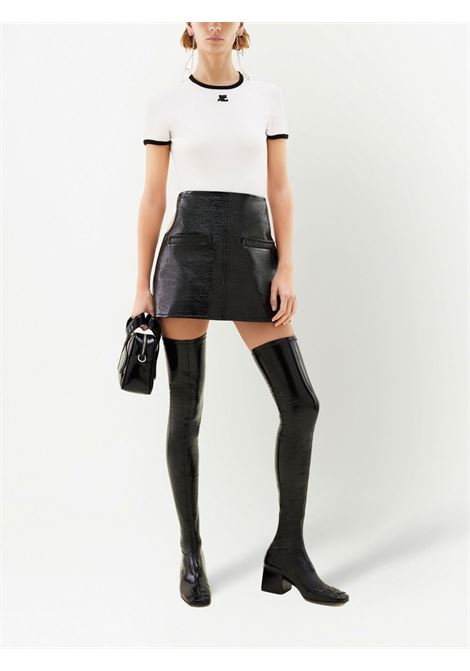 signature contrast t-shirt woman white COURRÈGES | VESJTS017JS00700092