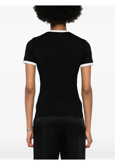 signature contrast t-shirt woman black COURRÈGES | VESJTS017JS00709901