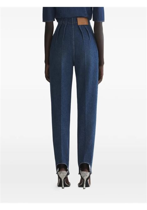 denim sigarette stirrup trousers woman blue MUGLER | 26P6PA05342116142