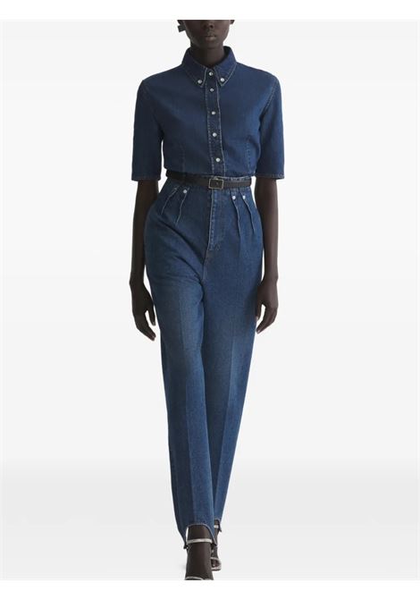 denim sigarette stirrup trousers woman blue MUGLER | 26P6PA05342116142