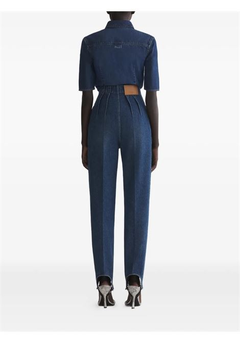 denim fitted short sleeve shirt woman blue MUGLER | 26P6TO086120326142